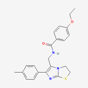 molecular formula C22H23N3O2S B3312212 4-ethoxy-N-((6-(p-tolyl)-2,3-dihydroimidazo[2,1-b]thiazol-5-yl)methyl)benzamide CAS No. 946302-16-5