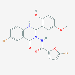 5-bromo-N-[6-bromo-2-(2-hydroxy-5-methoxyphenyl)-4-oxo-1,4-dihydroquinazolin-3(2H)-yl]furan-2-carboxamide