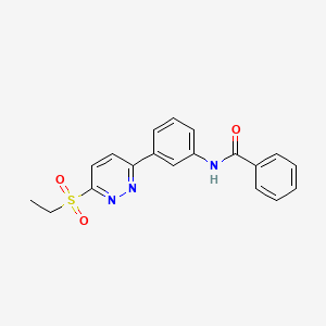 molecular formula C19H17N3O3S B3312221 N-(3-(6-(ethylsulfonyl)pyridazin-3-yl)phenyl)benzamide CAS No. 946303-80-6