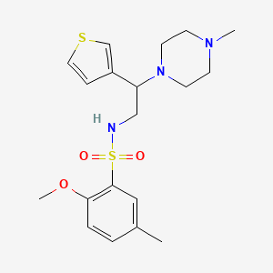 molecular formula C19H27N3O3S2 B3312224 2-methoxy-5-methyl-N-(2-(4-methylpiperazin-1-yl)-2-(thiophen-3-yl)ethyl)benzenesulfonamide CAS No. 946304-39-8