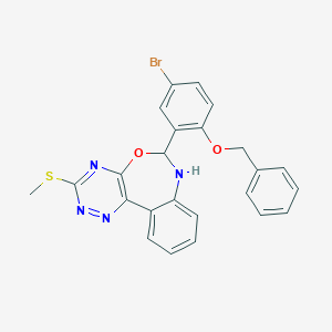 molecular formula C24H19BrN4O2S B331224 6-[2-(Benzyloxy)-5-bromophenyl]-3-(methylsulfanyl)-6,7-dihydro[1,2,4]triazino[5,6-d][3,1]benzoxazepine 