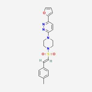 molecular formula C21H22N4O3S B3312242 (E)-3-(furan-2-yl)-6-(4-((4-methylstyryl)sulfonyl)piperazin-1-yl)pyridazine CAS No. 946305-20-0