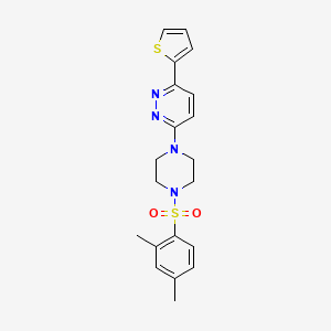 molecular formula C20H22N4O2S2 B3312249 3-(4-((2,4-Dimethylphenyl)sulfonyl)piperazin-1-yl)-6-(thiophen-2-yl)pyridazine CAS No. 946305-24-4