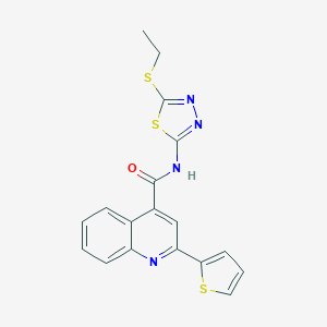 molecular formula C18H14N4OS3 B331225 N-[5-(ethylsulfanyl)-1,3,4-thiadiazol-2-yl]-2-(2-thienyl)-4-quinolinecarboxamide 