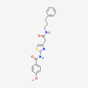 molecular formula C22H23N3O3S B3312256 4-methoxy-N-(4-(2-oxo-2-((3-phenylpropyl)amino)ethyl)thiazol-2-yl)benzamide CAS No. 946305-26-6