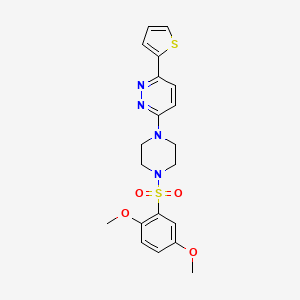 molecular formula C20H22N4O4S2 B3312263 3-(4-((2,5-Dimethoxyphenyl)sulfonyl)piperazin-1-yl)-6-(thiophen-2-yl)pyridazine CAS No. 946305-28-8