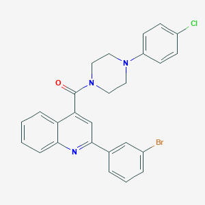 molecular formula C26H21BrClN3O B331228 2-(3-Bromophenyl)-4-{[4-(4-chlorophenyl)-1-piperazinyl]carbonyl}quinoline 