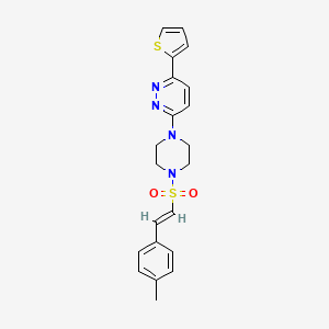 (E)-3-(4-((4-methylstyryl)sulfonyl)piperazin-1-yl)-6-(thiophen-2-yl)pyridazine