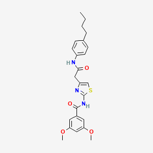 molecular formula C24H27N3O4S B3312294 N-(4-(2-((4-butylphenyl)amino)-2-oxoethyl)thiazol-2-yl)-3,5-dimethoxybenzamide CAS No. 946305-61-9
