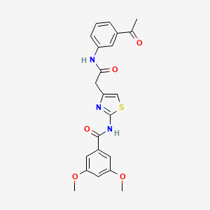 molecular formula C22H21N3O5S B3312303 N-(4-(2-((3-acetylphenyl)amino)-2-oxoethyl)thiazol-2-yl)-3,5-dimethoxybenzamide CAS No. 946305-67-5