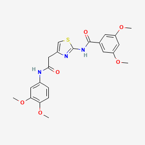 molecular formula C22H23N3O6S B3312305 N-(4-(2-((3,4-dimethoxyphenyl)amino)-2-oxoethyl)thiazol-2-yl)-3,5-dimethoxybenzamide CAS No. 946305-74-4