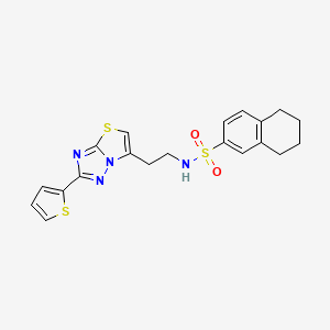 molecular formula C20H20N4O2S3 B3312311 N-(2-(2-(thiophen-2-yl)thiazolo[3,2-b][1,2,4]triazol-6-yl)ethyl)-5,6,7,8-tetrahydronaphthalene-2-sulfonamide CAS No. 946305-80-2