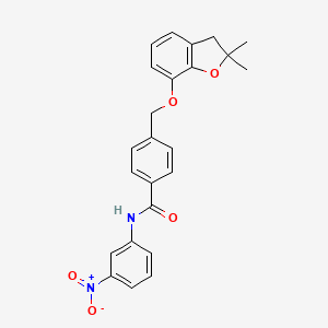 molecular formula C24H22N2O5 B3312333 4-{[(2,2-dimethyl-2,3-dihydro-1-benzofuran-7-yl)oxy]methyl}-N-(3-nitrophenyl)benzamide CAS No. 946306-74-7