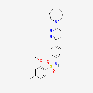 molecular formula C25H30N4O3S B3312339 N-[4-(6-azepan-1-ylpyridazin-3-yl)phenyl]-2-methoxy-4,5-dimethylbenzenesulfonamide CAS No. 946306-99-6