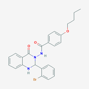 molecular formula C25H24BrN3O3 B331234 N-(2-(2-bromophenyl)-4-oxo-1,4-dihydro-3(2H)-quinazolinyl)-4-butoxybenzamide 