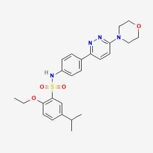 molecular formula C25H30N4O4S B3312340 2-ethoxy-5-isopropyl-N-(4-(6-morpholinopyridazin-3-yl)phenyl)benzenesulfonamide CAS No. 946307-11-5