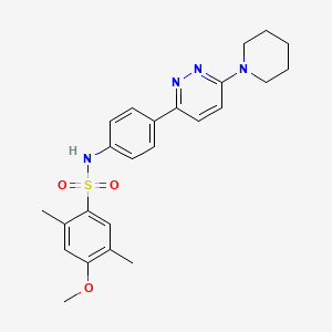molecular formula C24H28N4O3S B3312352 4-methoxy-2,5-dimethyl-N-[4-(6-piperidin-1-ylpyridazin-3-yl)phenyl]benzenesulfonamide CAS No. 946307-31-9