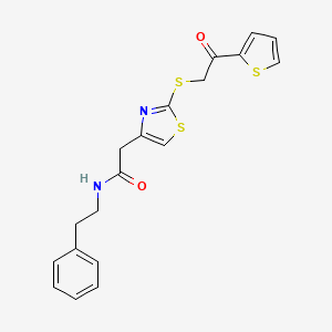 2-(2-((2-oxo-2-(thiophen-2-yl)ethyl)thio)thiazol-4-yl)-N-phenethylacetamide