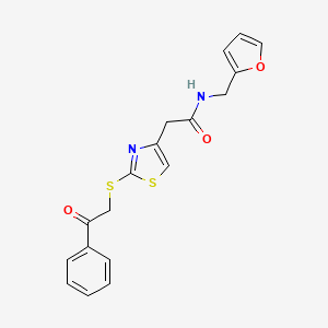 N-(furan-2-ylmethyl)-2-(2-((2-oxo-2-phenylethyl)thio)thiazol-4-yl)acetamide