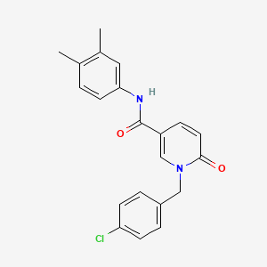 molecular formula C21H19ClN2O2 B3312371 1-(4-chlorobenzyl)-N-(3,4-dimethylphenyl)-6-oxo-1,6-dihydropyridine-3-carboxamide CAS No. 946309-71-3