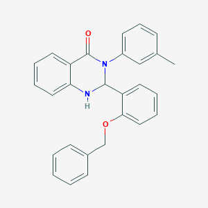 molecular formula C28H24N2O2 B331239 2-[2-(benzyloxy)phenyl]-3-(3-methylphenyl)-2,3-dihydro-4(1H)-quinazolinone 
