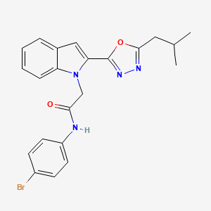 N-(4-bromophenyl)-2-(2-(5-isobutyl-1,3,4-oxadiazol-2-yl)-1H-indol-1-yl)acetamide