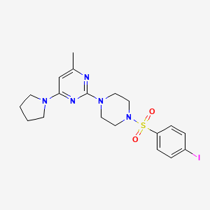 molecular formula C19H24IN5O2S B3312428 2-{4-[(4-Iodophenyl)sulfonyl]piperazin-1-yl}-4-methyl-6-pyrrolidin-1-ylpyrimidine CAS No. 946315-57-7