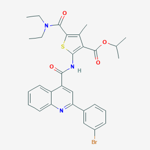 molecular formula C30H30BrN3O4S B331243 Isopropyl 2-({[2-(3-bromophenyl)-4-quinolinyl]carbonyl}amino)-5-[(diethylamino)carbonyl]-4-methyl-3-thiophenecarboxylate 