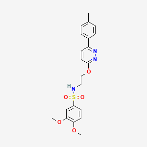 molecular formula C21H23N3O5S B3312439 3,4-dimethoxy-N-(2-((6-(p-tolyl)pyridazin-3-yl)oxy)ethyl)benzenesulfonamide CAS No. 946316-42-3