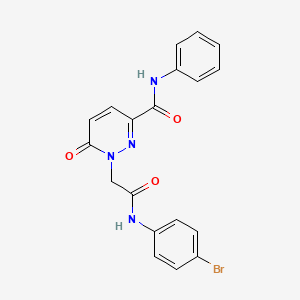 molecular formula C19H15BrN4O3 B3312455 1-(2-((4-bromophenyl)amino)-2-oxoethyl)-6-oxo-N-phenyl-1,6-dihydropyridazine-3-carboxamide CAS No. 946317-08-4