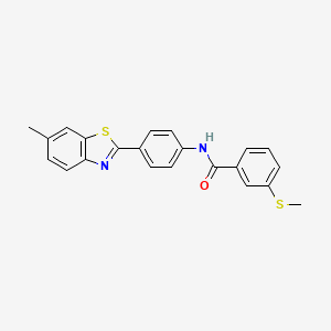 molecular formula C22H18N2OS2 B3312470 N-(4-(6-methylbenzo[d]thiazol-2-yl)phenyl)-3-(methylthio)benzamide CAS No. 946317-36-8