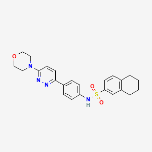 molecular formula C24H26N4O3S B3312495 N-(4-(6-morpholinopyridazin-3-yl)phenyl)-5,6,7,8-tetrahydronaphthalene-2-sulfonamide CAS No. 946317-98-2