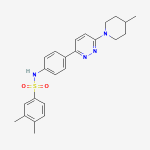 molecular formula C24H28N4O2S B3312505 3,4-dimethyl-N-(4-(6-(4-methylpiperidin-1-yl)pyridazin-3-yl)phenyl)benzenesulfonamide CAS No. 946318-12-3