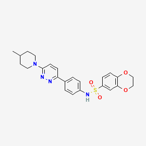 molecular formula C24H26N4O4S B3312511 N-{4-[6-(4-methylpiperidin-1-yl)pyridazin-3-yl]phenyl}-2,3-dihydro-1,4-benzodioxine-6-sulfonamide CAS No. 946318-20-3