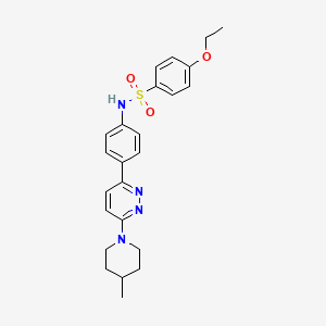 molecular formula C24H28N4O3S B3312516 4-ethoxy-N-(4-(6-(4-methylpiperidin-1-yl)pyridazin-3-yl)phenyl)benzenesulfonamide CAS No. 946318-24-7
