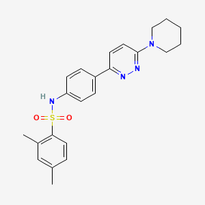 molecular formula C23H26N4O2S B3312520 2,4-dimethyl-N-[4-(6-piperidin-1-ylpyridazin-3-yl)phenyl]benzenesulfonamide CAS No. 946318-44-1