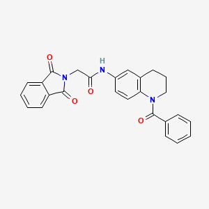 molecular formula C26H21N3O4 B3312530 N-(1-benzoyl-1,2,3,4-tetrahydroquinolin-6-yl)-2-(1,3-dioxoisoindolin-2-yl)acetamide CAS No. 946318-58-7