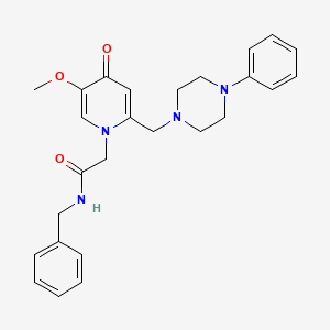 molecular formula C26H30N4O3 B3312538 N-benzyl-2-(5-methoxy-4-oxo-2-((4-phenylpiperazin-1-yl)methyl)pyridin-1(4H)-yl)acetamide CAS No. 946319-35-3