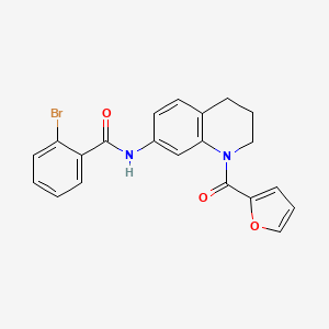 molecular formula C21H17BrN2O3 B3312551 2-bromo-N-[1-(2-furoyl)-1,2,3,4-tetrahydroquinolin-7-yl]benzamide CAS No. 946319-87-5