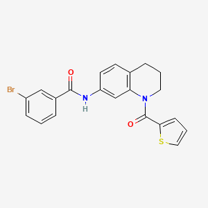molecular formula C21H17BrN2O2S B3312561 3-bromo-N-(1-(thiophene-2-carbonyl)-1,2,3,4-tetrahydroquinolin-7-yl)benzamide CAS No. 946320-36-1