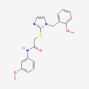 molecular formula C20H21N3O3S B3312576 2-((1-(2-methoxybenzyl)-1H-imidazol-2-yl)thio)-N-(3-methoxyphenyl)acetamide CAS No. 946320-54-3