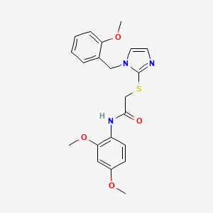 molecular formula C21H23N3O4S B3312584 N-(2,4-dimethoxyphenyl)-2-((1-(2-methoxybenzyl)-1H-imidazol-2-yl)thio)acetamide CAS No. 946320-58-7