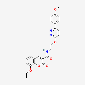 molecular formula C25H23N3O6 B3312599 8-ethoxy-N-(2-{[6-(4-methoxyphenyl)pyridazin-3-yl]oxy}ethyl)-2-oxo-2H-chromene-3-carboxamide CAS No. 946321-53-5