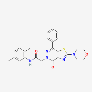 molecular formula C25H25N5O3S B3312602 N-(2,5-dimethylphenyl)-2-(2-morpholino-4-oxo-7-phenylthiazolo[4,5-d]pyridazin-5(4H)-yl)acetamide CAS No. 946321-84-2