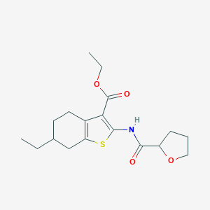 molecular formula C18H25NO4S B331261 Ethyl 6-ethyl-2-[(tetrahydro-2-furanylcarbonyl)amino]-4,5,6,7-tetrahydro-1-benzothiophene-3-carboxylate 