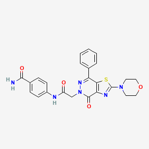 molecular formula C24H22N6O4S B3312614 4-(2-(2-morpholino-4-oxo-7-phenylthiazolo[4,5-d]pyridazin-5(4H)-yl)acetamido)benzamide CAS No. 946321-90-0