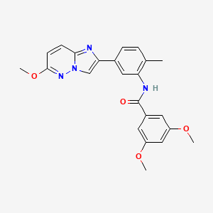 molecular formula C23H22N4O4 B3312628 3,5-dimethoxy-N-(5-{6-methoxyimidazo[1,2-b]pyridazin-2-yl}-2-methylphenyl)benzamide CAS No. 946323-02-0