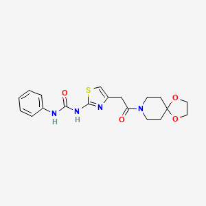1-(4-(2-Oxo-2-(1,4-dioxa-8-azaspiro[4.5]decan-8-yl)ethyl)thiazol-2-yl)-3-phenylurea