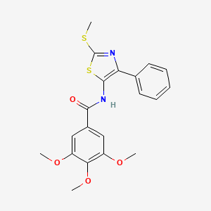 molecular formula C20H20N2O4S2 B3312673 3,4,5-trimethoxy-N-(2-(methylthio)-4-phenylthiazol-5-yl)benzamide CAS No. 946326-92-7