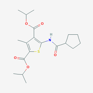 molecular formula C19H27NO5S B331269 Diisopropyl 5-[(cyclopentylcarbonyl)amino]-3-methyl-2,4-thiophenedicarboxylate 